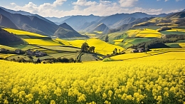 油菜花田风景背景