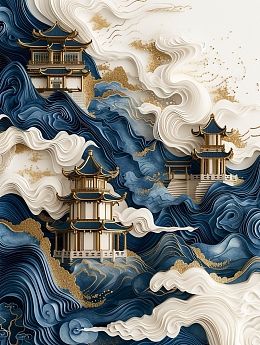 蓝色玉石建筑
