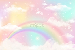 彩虹麒麟云天空背景景观