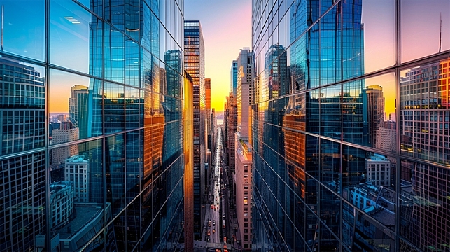 城市建筑高楼商务科技唯美场景