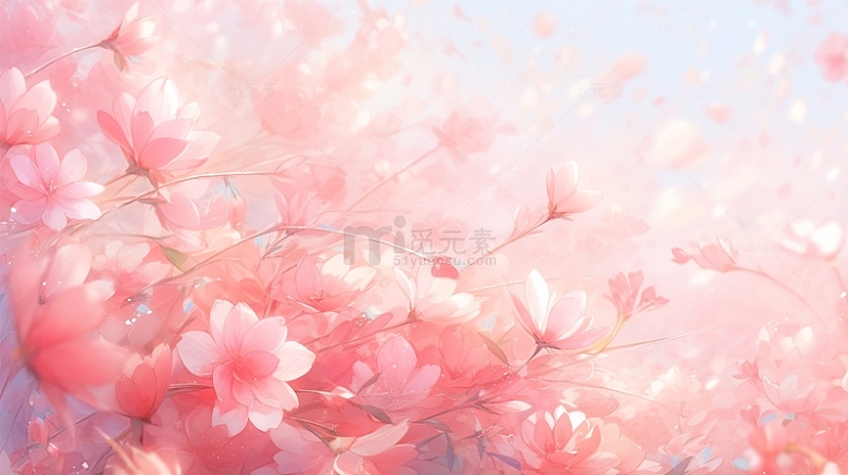春天鲜花粉色唯美梦幻壁纸背景