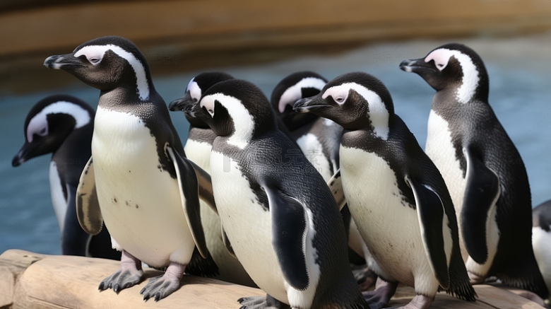 可爱小企鹅排排站摄影