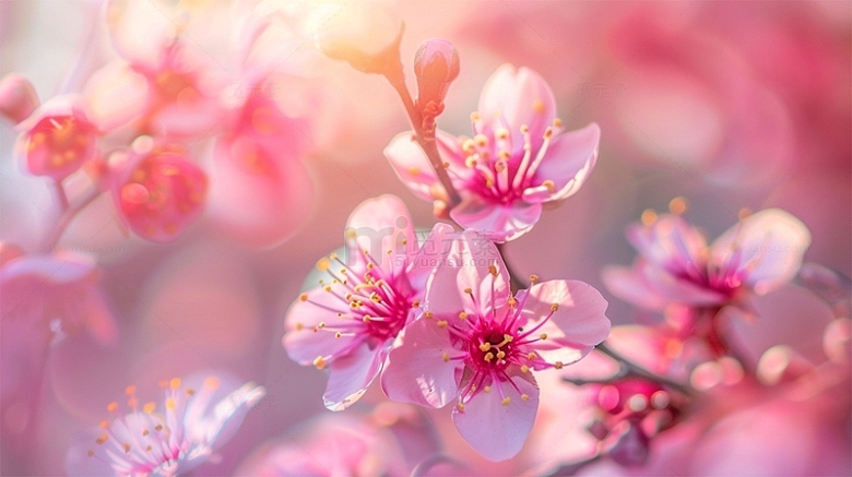 春天鲜花粉色桃花微距唯美壁纸