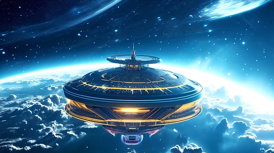 未来科技太空旅行宇宙飞船