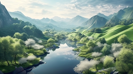 清明时节展板背景