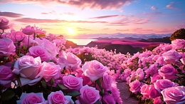 情人节玫瑰花海背景