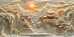 旭日东升大理石纹理背景