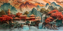 大气高档彩色烧瓷大理石电视背景