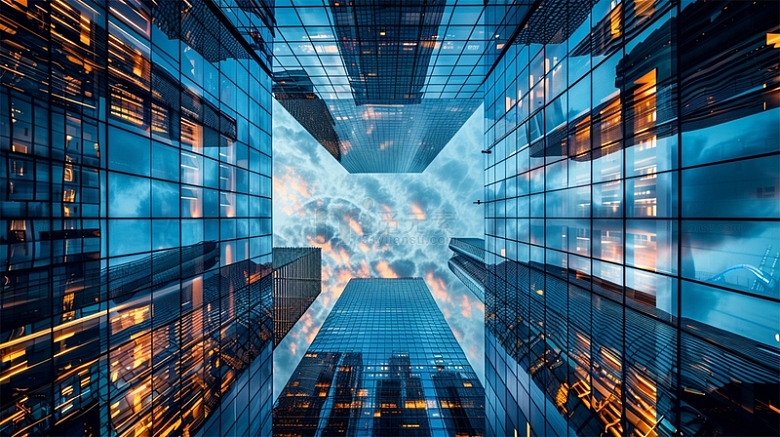 高楼城市建筑大厦科技蓝色场景