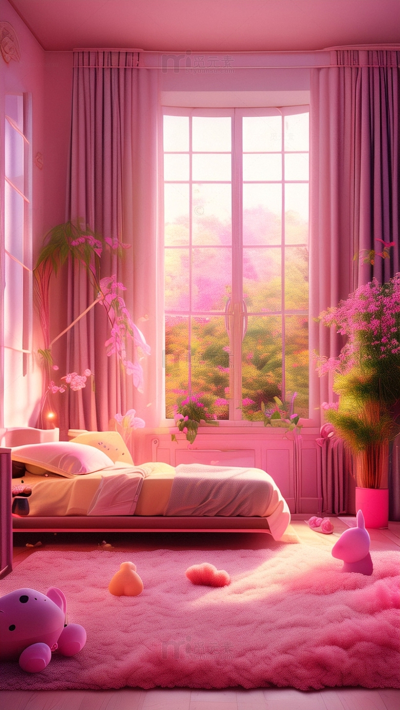 粉色空间背景