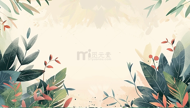 树叶边框背景