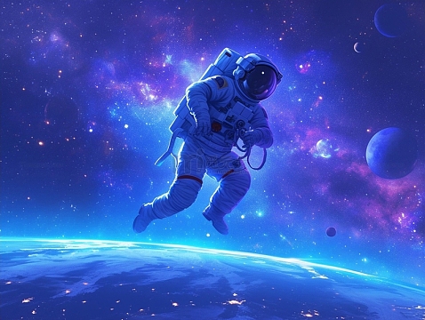 遨游太空的宇航员