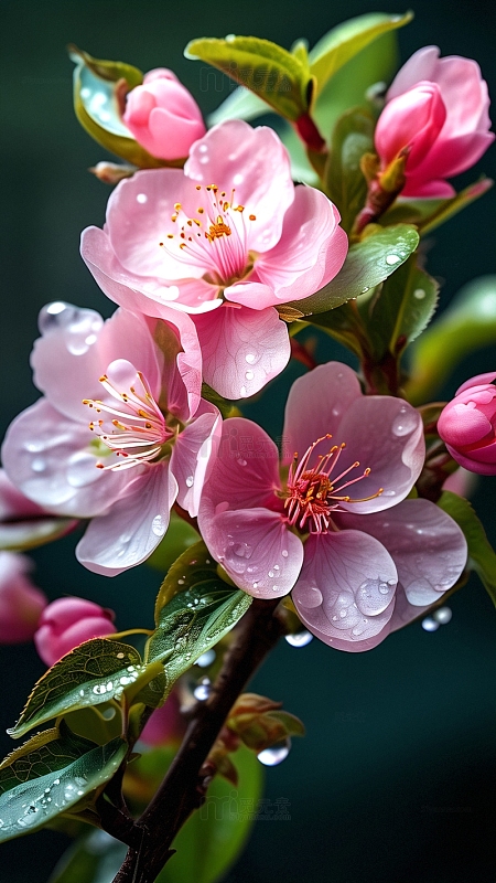 最美雨后桃花