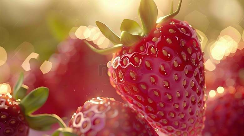 红色草莓美食水果壁纸背景