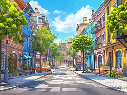 城市建设卡通楼房