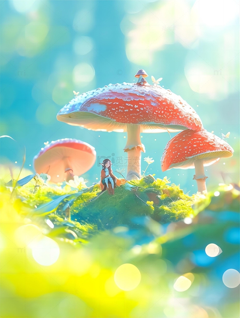 清新森林蘑菇