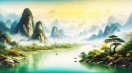 中国风山水大气场景