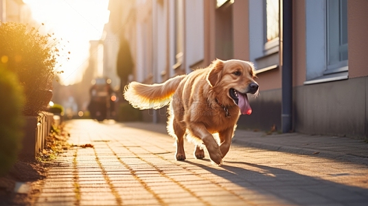 吐舌头的金毛寻回犬