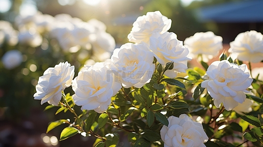 阳光下的白玫瑰
