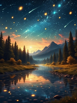 超现实主义梦境夜晚的星空