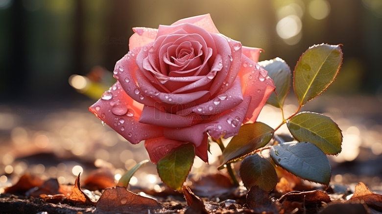 漂亮粉色玫瑰花朵