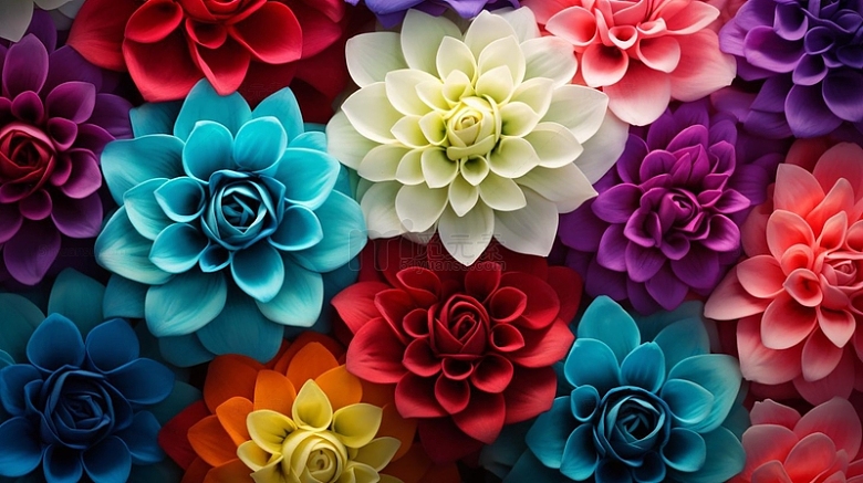 彩色花朵鲜花背景