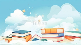 世界阅读日手绘卡通书本背景