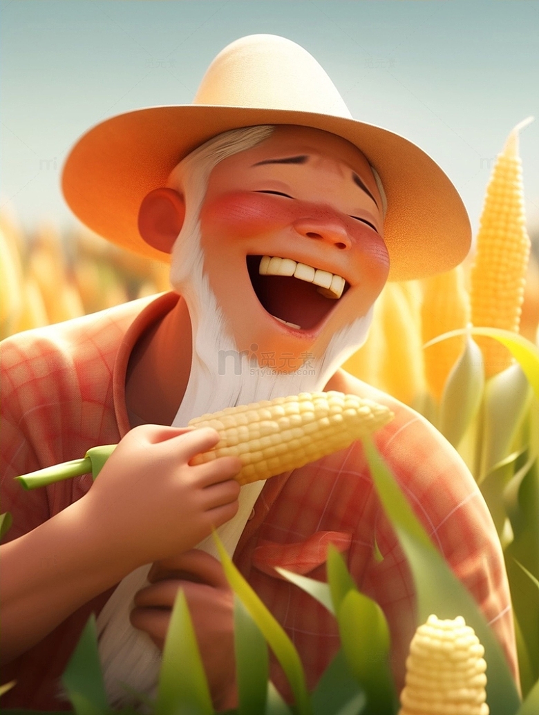 农民丰收玉米开心快乐