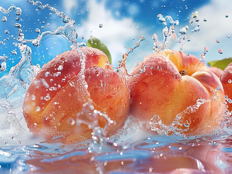 水蜜桃水果广告拍摄图