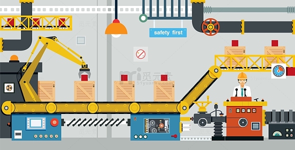 厂房内正在运作的机械