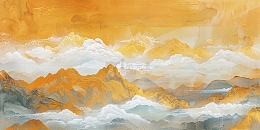 古风山水鎏金背景