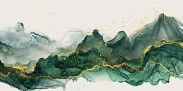 鎏金水墨山脉
