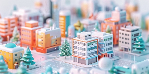 微缩城市卡通街道
