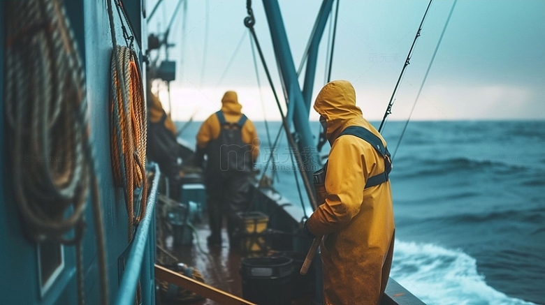 劳动节渔民工作场景