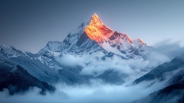 蓝山雪山景观