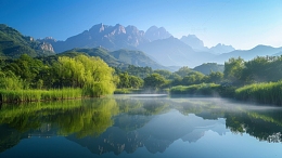 青山河水植物蓝天风景