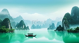 广西桂林山水漓江泛舟