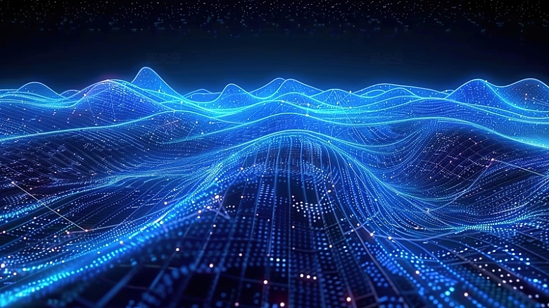 蓝色网络数据蓝色科技背景未来虚拟商务