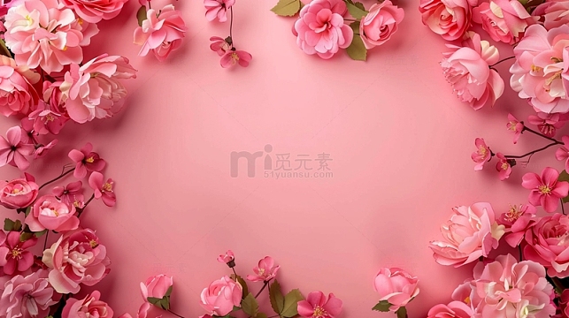 母亲节花卉边框