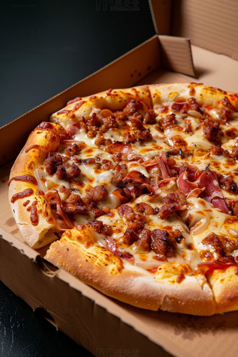 盒子里的热披萨