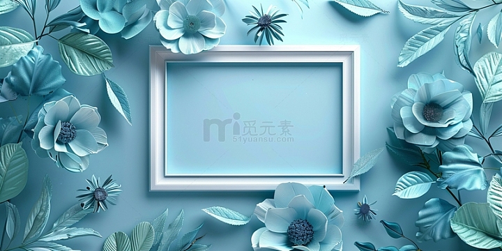 蓝色相框背景