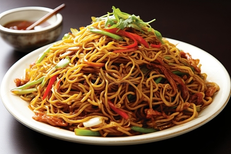 青椒猪肉炒面条