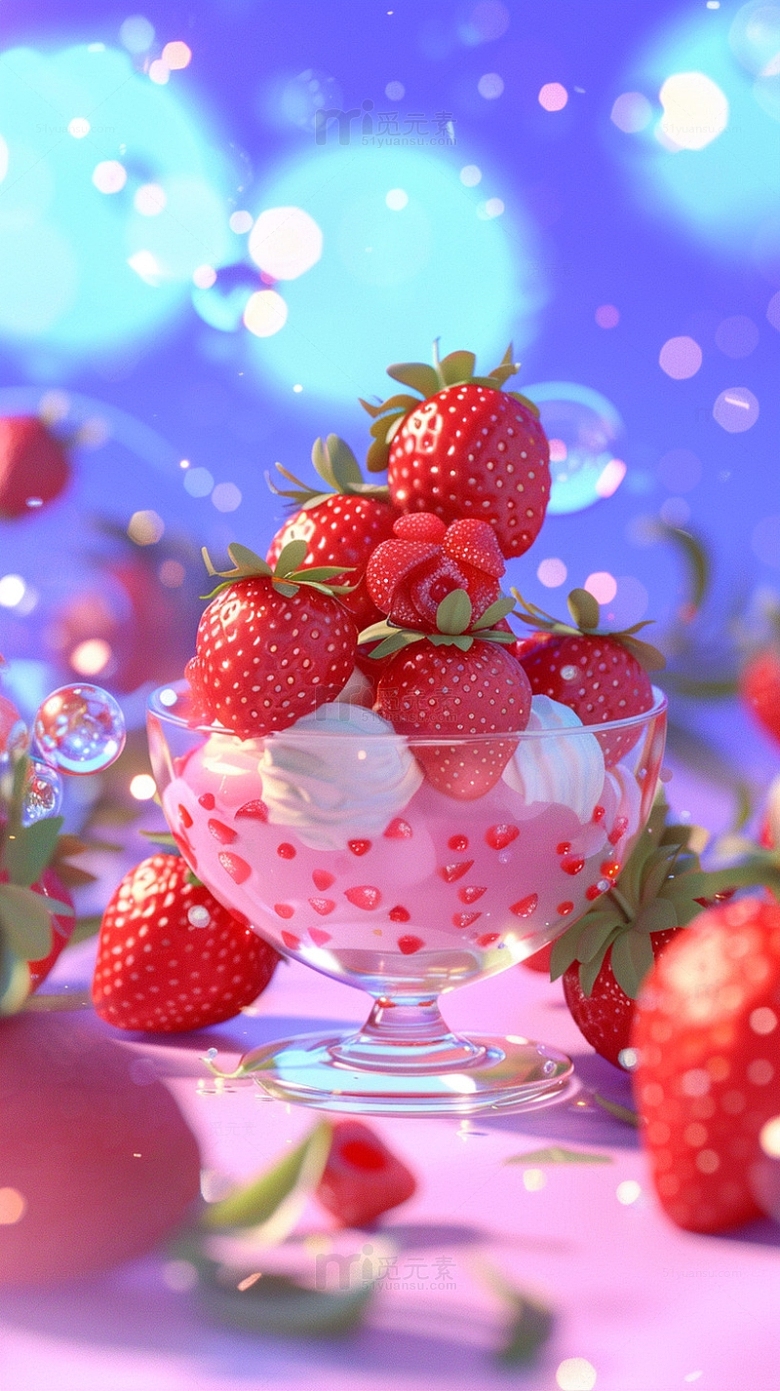 梦幻草莓鲜奶冰淇淋