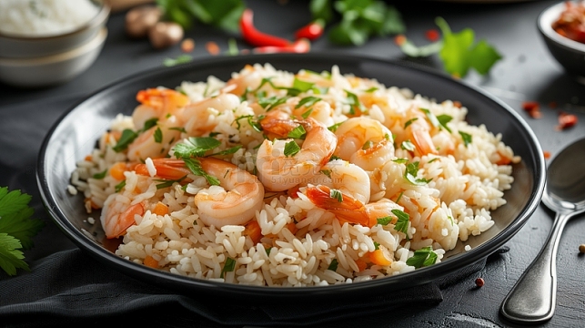 黄色虾仁蛋炒饭