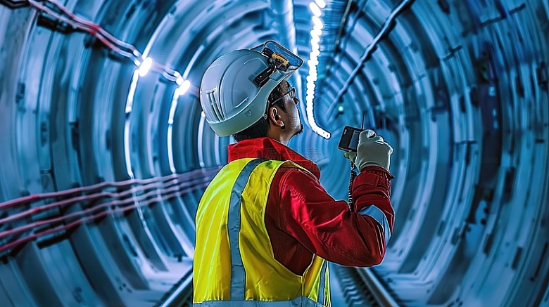 隧道安全管理检测技术工人勘察人物