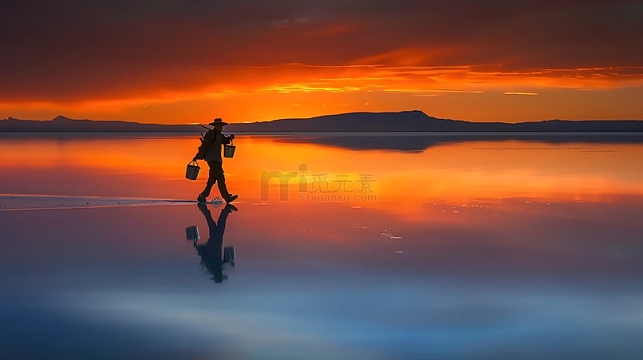 劳动人民傍晚景色唯美场景