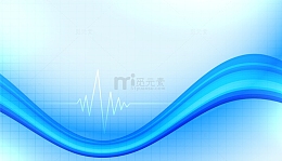蓝色柔美线条心电图