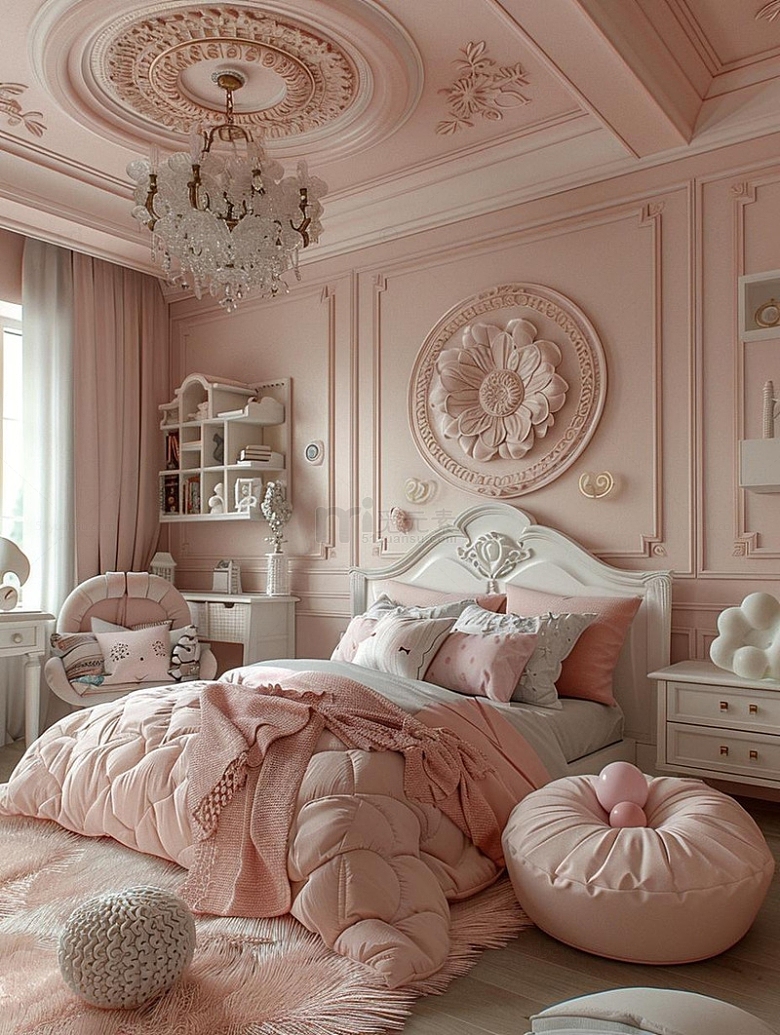 粉色女生可爱卧室