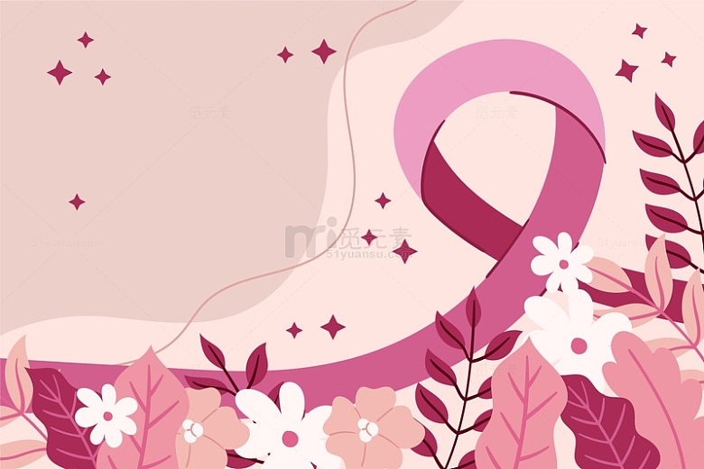 乳腺癌癌症标志粉色彩带背景