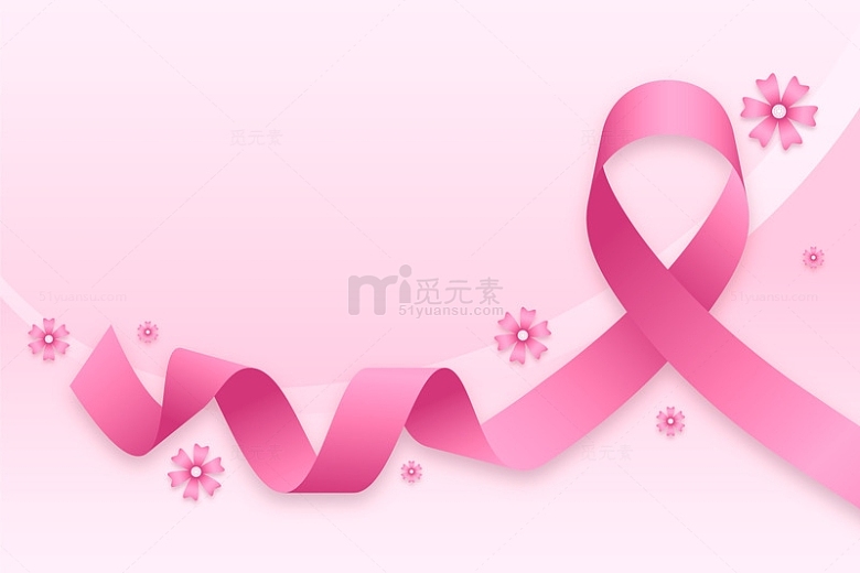 癌症知识宣传粉色彩带